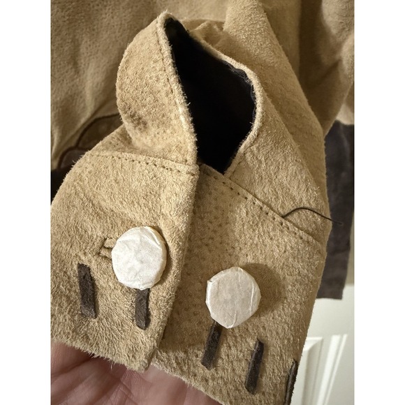 Suede Leather Jacket The Quacker Factory Embroidered Safari Size M - Picture 8 of 14